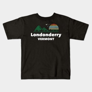 Mountain Sunset Flying Birds Outdoor Londonderry Vermont Kids T-Shirt